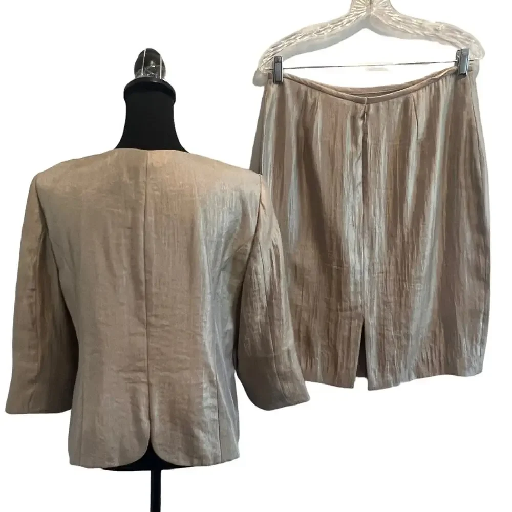 Victor Costa Size 10/12 Vintage 2PC Skirt Suit Blazer Jacket